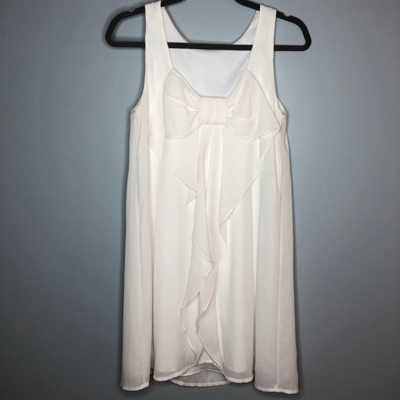 miami Dresses & Skirts - White Shift Dress with Bow